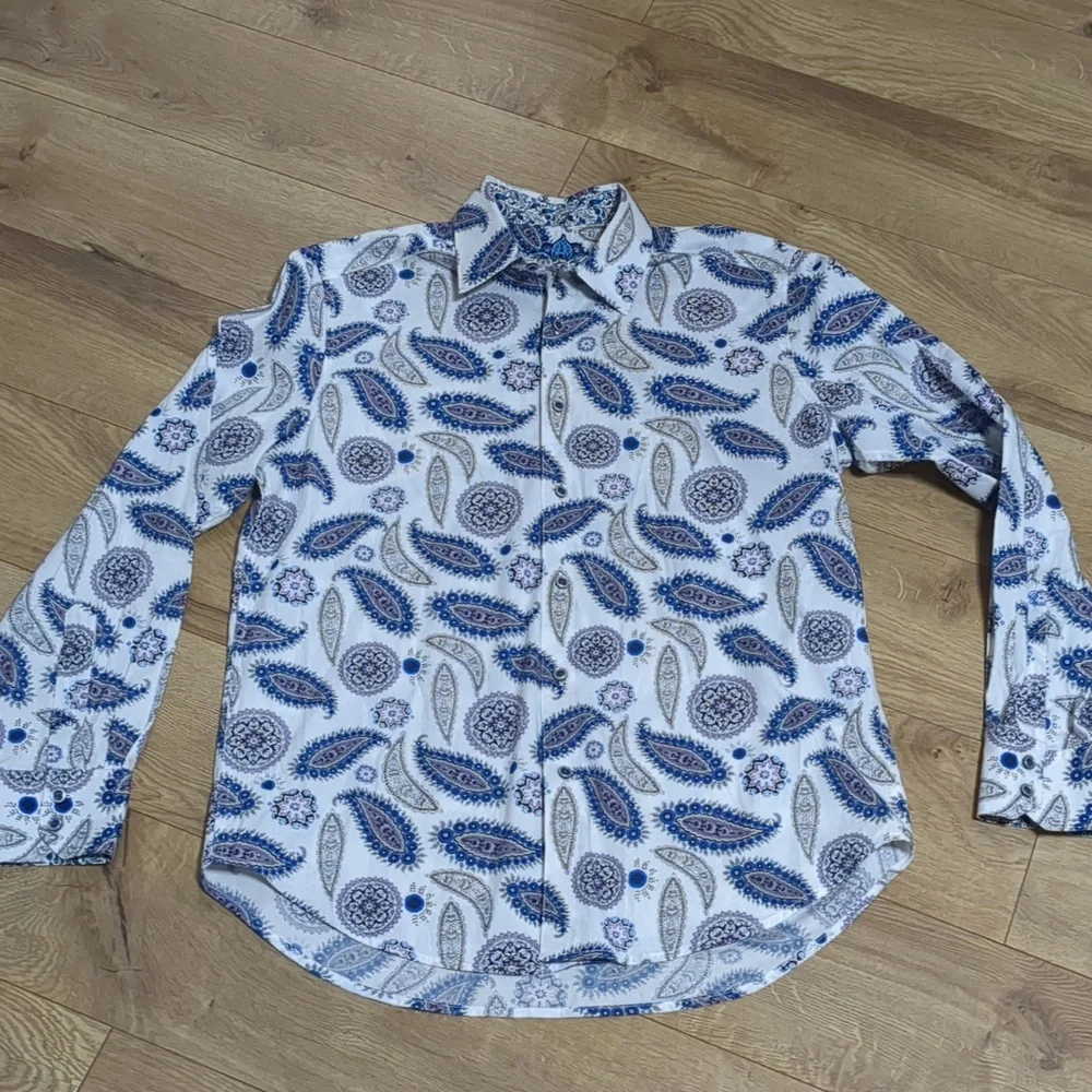 Robert Graham Amoeba Paisley Gothic Geometric Patterned Men's Shirt Size M - Picture 5 of 13